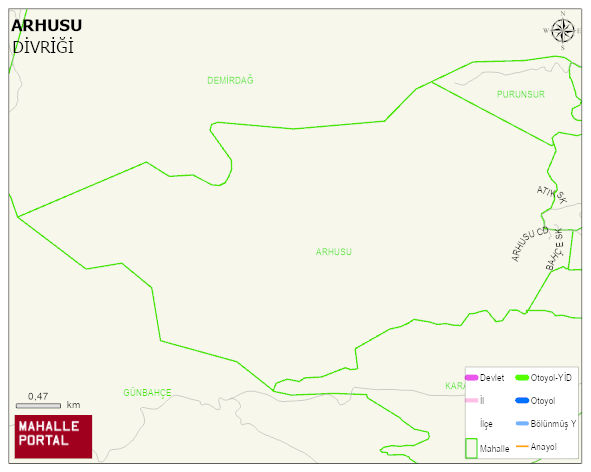 ARHUSU Mahallesi Haritası | Dağlar, Ovalar ve Akarsu Bilgileri