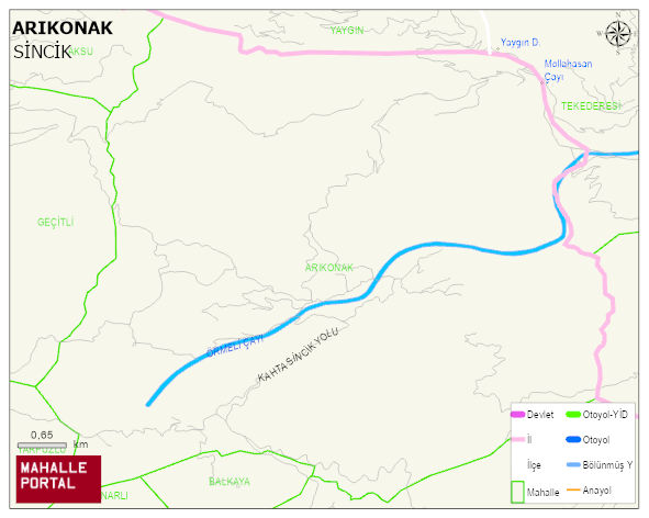 ARIKONAK Köyü Haritası | Coğrafi Yapı ve Detaylı Haritası