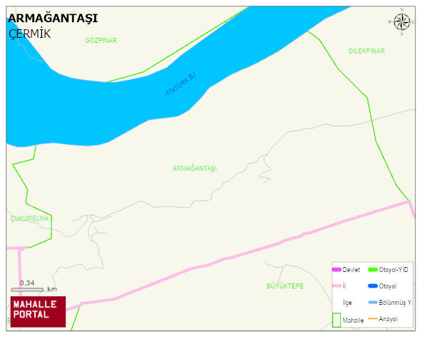 ARMAĞANTAŞI Mahallesi Haritası | Yükselti ve Doğa Özellikleri