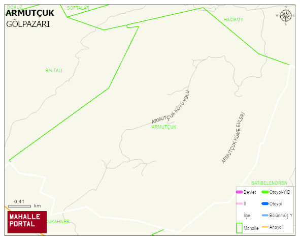 ARMUTÇUK Köyü Haritası | İnteraktif Köy ve Mahalle Sınırları