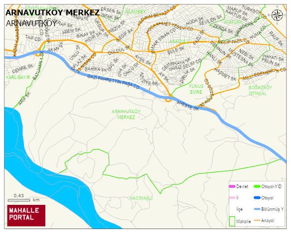 ARNAVUTKÖY MERKEZ Mahallesi Haritası | Mahalle Sokak Haritası