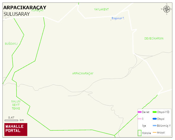 ARPACIKARAÇAY Köyü Haritası | İnteraktif Köy ve Mahalle Sınırları