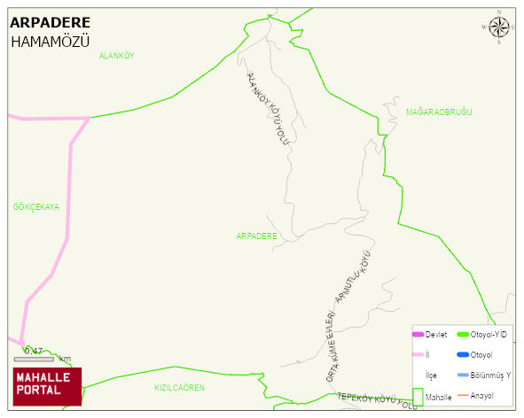 ARPADERE Köyü Haritası | Mahalle ve Köy Sınırı