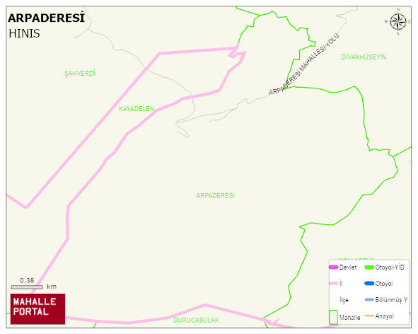 ARPADERESİ Mahallesi Haritası | Yükselti ve Doğa Özellikleri