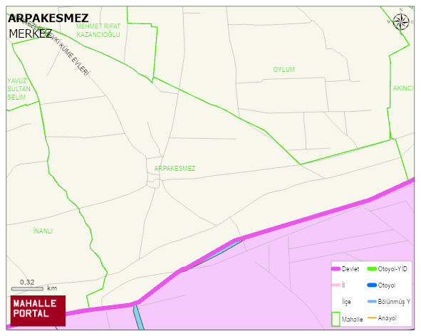 ARPAKESMEZ Köyü Haritası | İnteraktif Köy ve Mahalle Sınırları