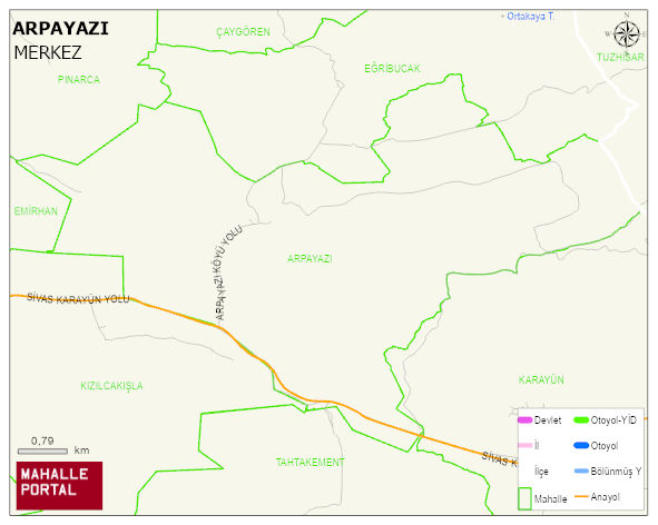 ARPAYAZI Köyü Haritası | Sayısal Bölge Görünümü