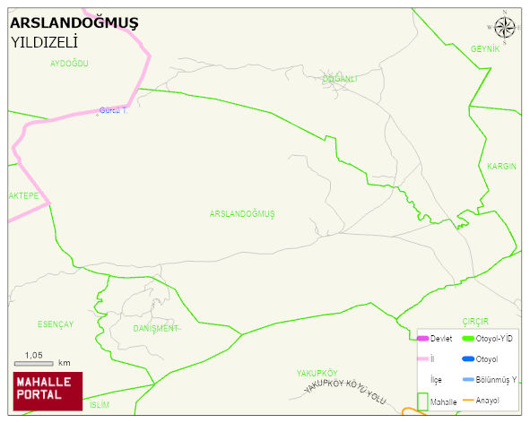 ARSLANDOĞMUŞ Köyü Haritası | Sayısal Bölge Görünümü