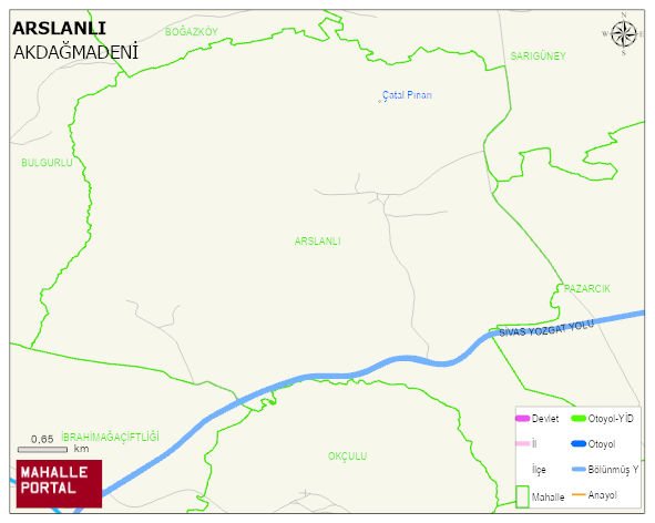 ARSLANLI Köyü Haritası | Dağlar, Ovalar ve Akarsu Bilgileri