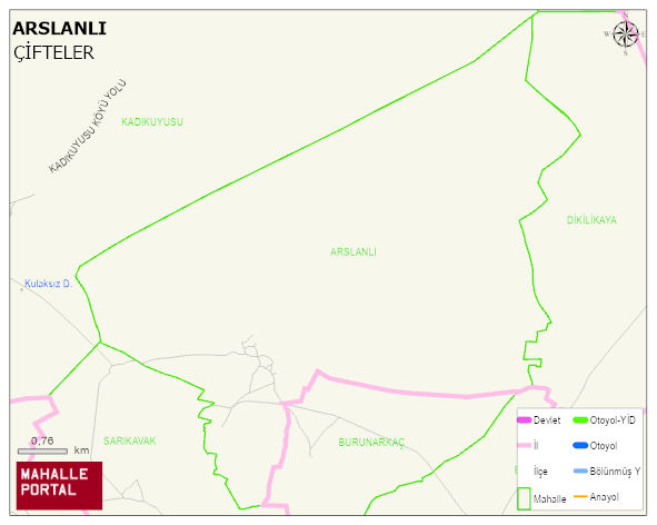 ARSLANLI Mahallesi Haritası | Coğrafi Yapı ve Detaylı Haritası