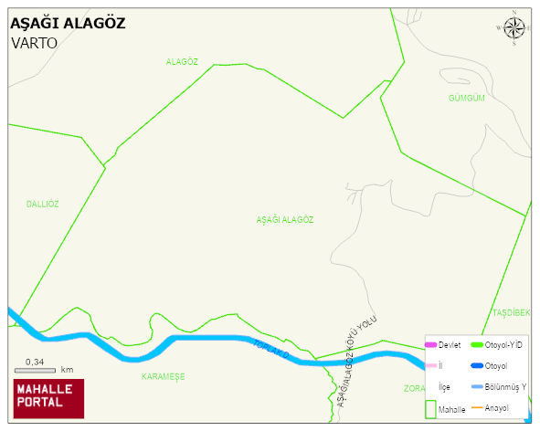 AŞAĞI ALAGÖZ Köyü Haritası | Mahalle ve Köy Sınırı