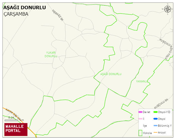 AŞAĞI DONURLU Mahallesi Haritası | Güncel Mahalle ve Köy Haritası