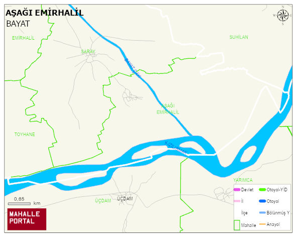 AŞAĞI EMİRHALİL Köyü Haritası | Coğrafi Yapı ve Detaylı Haritası
