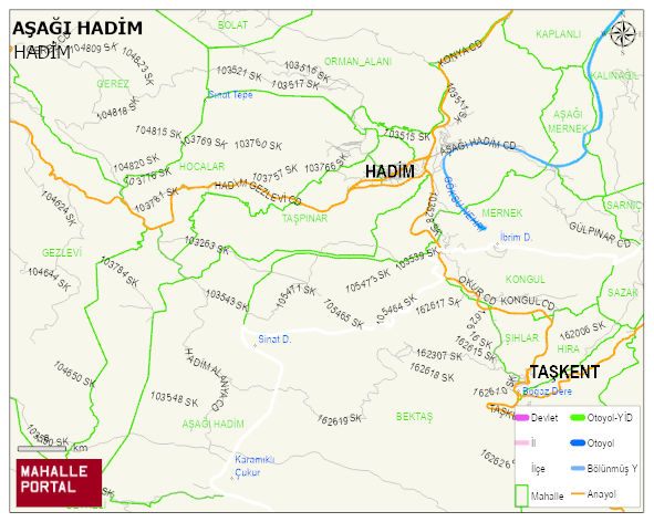 AŞAĞI HADİM Mahallesi Haritası | Coğrafi Yapı ve Detaylı Haritası