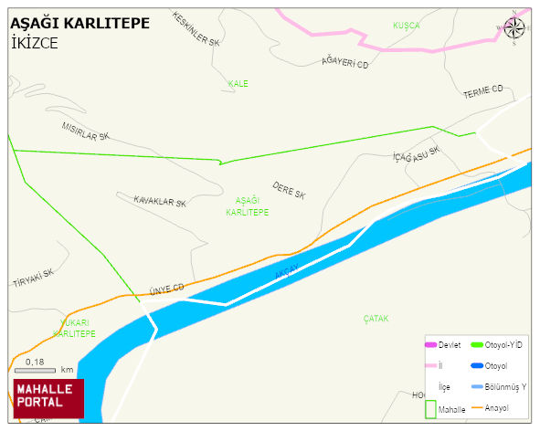 AŞAĞI KARLITEPE Mahallesi Haritası | Mahalle ve Köy Sınırı
