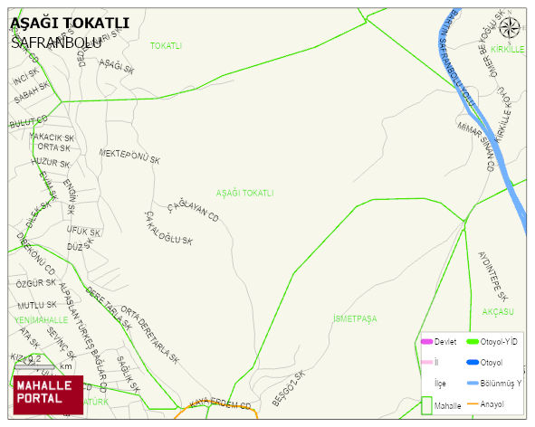 AŞAĞI TOKATLI Mahallesi Haritası | Mahalle ve Köy Sınırı