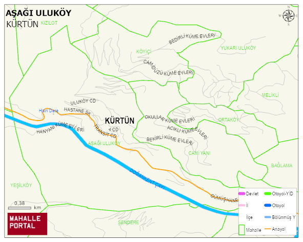 AŞAĞI ULUKÖY Mahallesi Haritası | Detaylı Köy ve Mahalle Görünümü