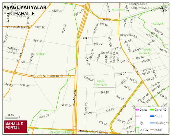 AŞAĞI YAHYALAR Mahallesi Haritası | Dağlar, Ovalar ve Akarsu Bilgileri