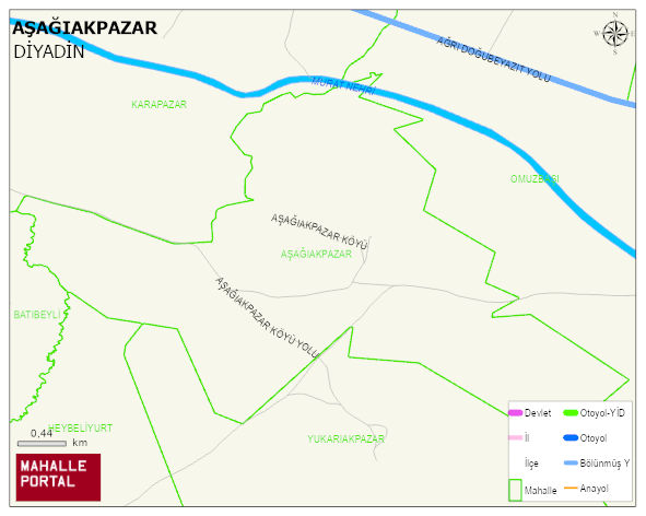 AŞAĞIAKPAZAR Köyü Haritası | Mahalle ve Köy Sınırı