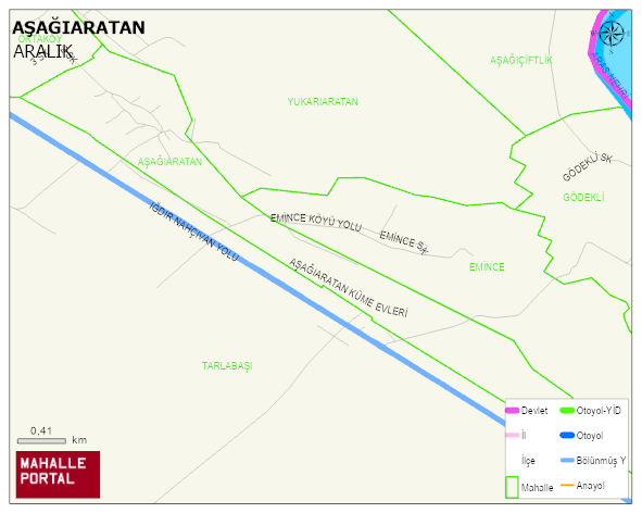 AŞAĞIARATAN Köyü Haritası | Coğrafi Yapı ve Detaylı Haritası