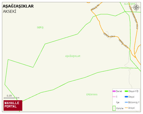AŞAĞIAŞIKLAR Mahallesi Haritası | Mahalle ve Köy Sınırı