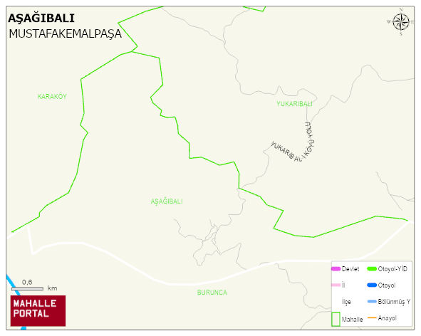 AŞAĞIBALI Mahallesi Haritası | Dağlar, Ovalar ve Akarsu Bilgileri