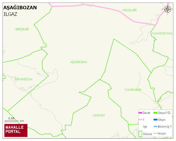 AŞAĞIBOZAN Köyü Haritası | Güncel Mahalle ve Köy Haritası