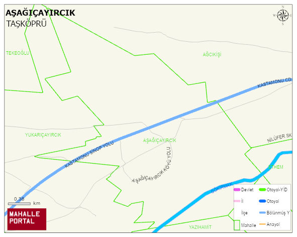 AŞAĞIÇAYIRCIK Köyü Haritası | Dağlar, Ovalar ve Akarsu Bilgileri