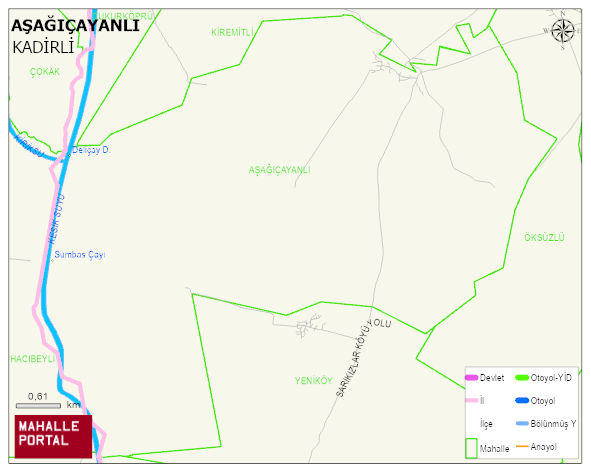 AŞAĞIÇAYANLI Köyü Haritası | Mahalle ve Köy Sınırı