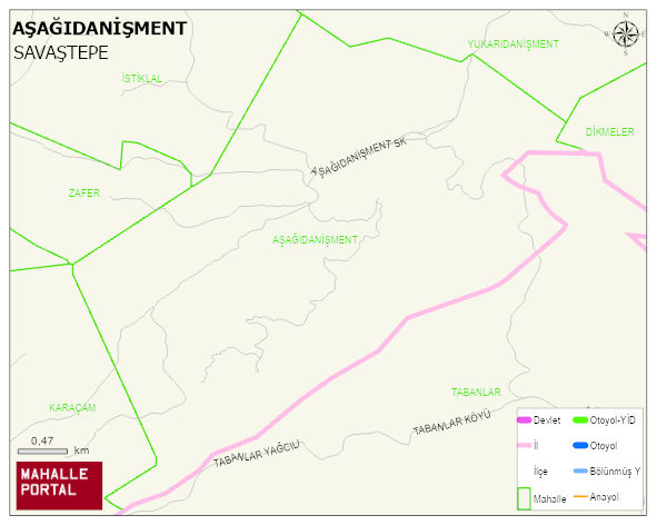 AŞAĞIDANİŞMENT Mahallesi Haritası | Güncel Mahalle ve Köy Haritası
