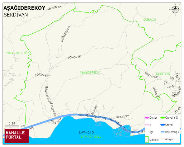 AŞAĞIDEREKÖY Mahallesi Haritası | Detaylı Köy ve Mahalle Görünümü