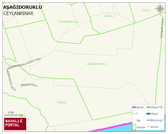 AŞAĞIDORUKLU Mahallesi Haritası | Detaylı Köy ve Mahalle Görünümü