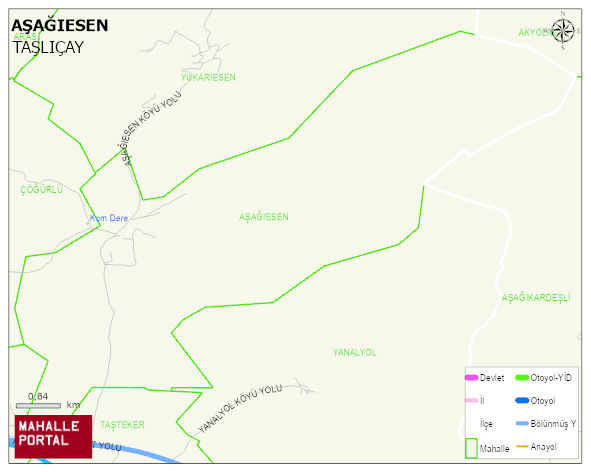 AŞAĞIESEN Köyü Haritası | Güncel Mahalle ve Köy Haritası