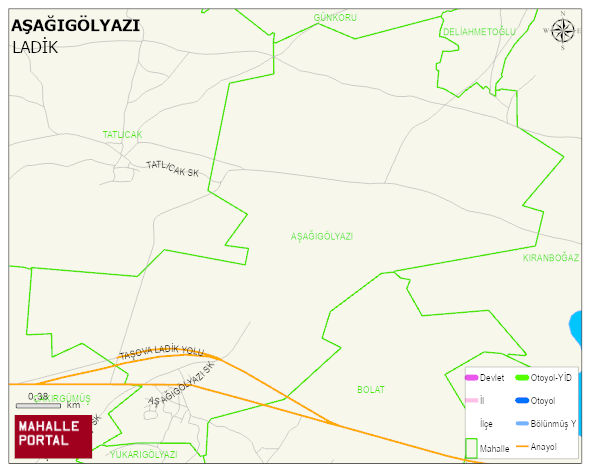 AŞAĞIGÖLYAZI Mahallesi Haritası | Dağlar, Ovalar ve Akarsu Bilgileri
