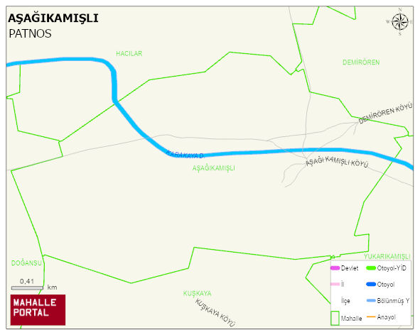AŞAĞIKAMIŞLI Köyü Haritası | Sayısal Bölge Görünümü