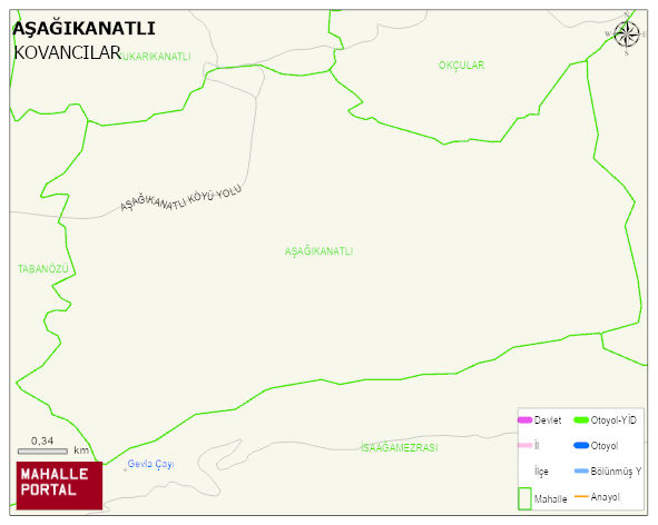 AŞAĞIKANATLI Köyü Haritası | Mahalle Sokak Haritası