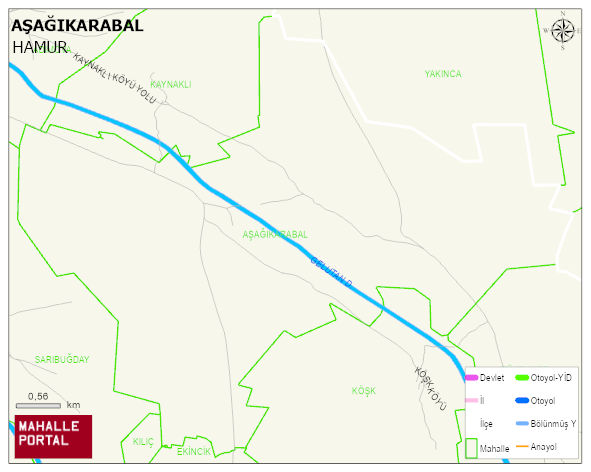 AŞAĞIKARABAL Köyü Haritası | Detaylı Köy ve Mahalle Görünümü