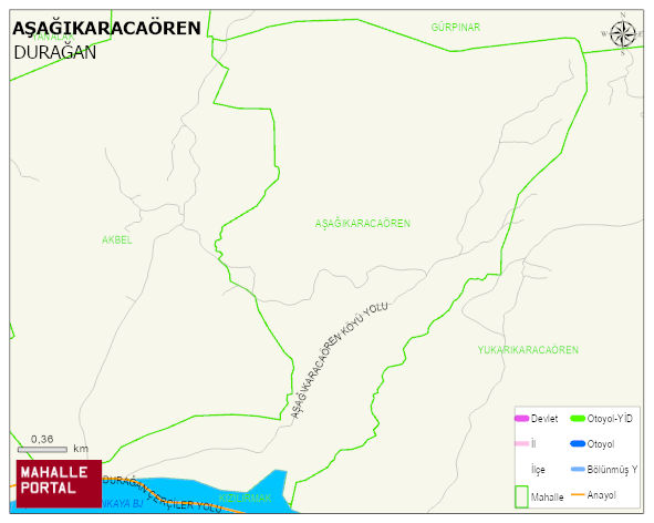 AŞAĞIKARACAÖREN Köyü Haritası | Coğrafi Yapı ve Detaylı Haritası
