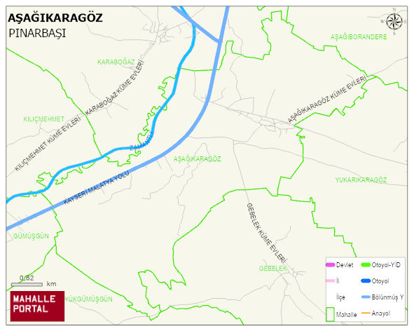 AŞAĞIKARAGÖZ Mahallesi Haritası | Mahalle ve Köy Sınırı