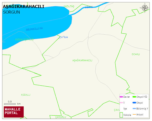 AŞAĞIKARAHACILI Köyü Haritası | Detaylı Köy ve Mahalle Görünümü
