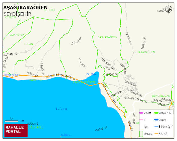 AŞAĞIKARAÖREN Mahallesi Haritası | İnteraktif Köy ve Mahalle Sınırları