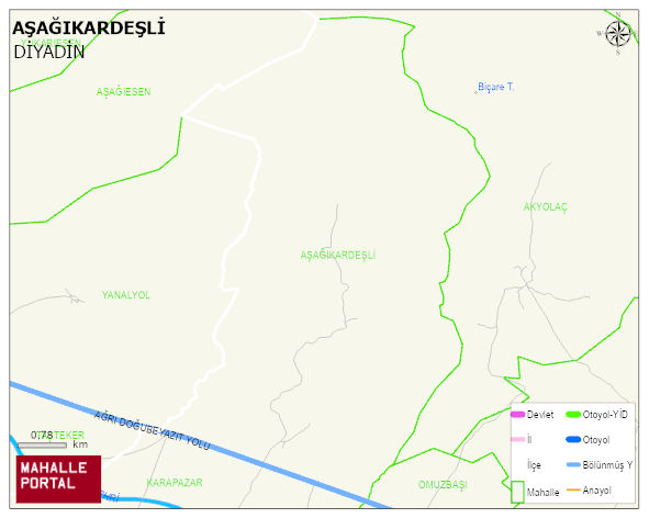 AŞAĞIKARDEŞLİ Köyü Haritası | Coğrafi Yapı ve Detaylı Haritası
