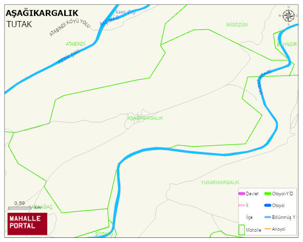AŞAĞIKARGALIK Köyü Haritası | Yükselti ve Doğa Özellikleri
