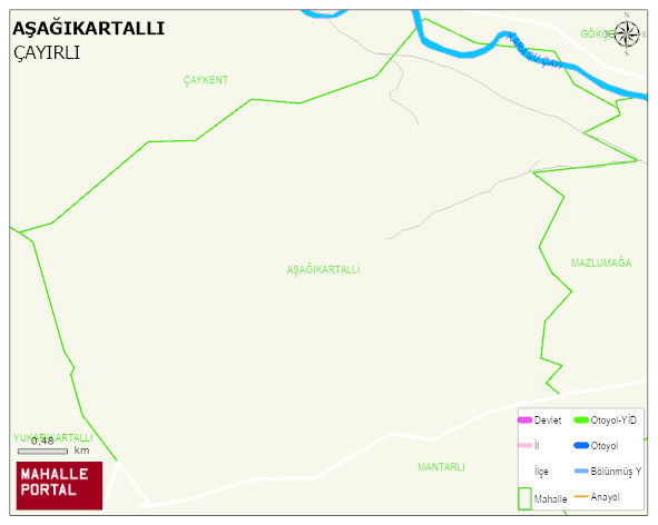 AŞAĞIKARTALLI Köyü Haritası | İnteraktif Köy ve Mahalle Sınırları