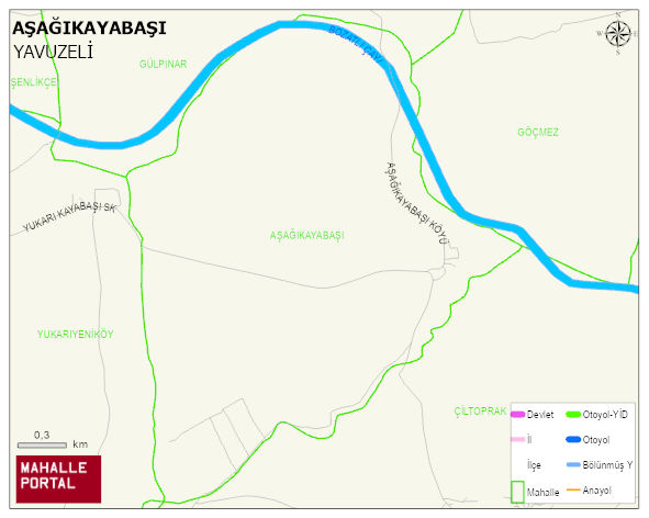 AŞAĞIKAYABAŞI Mahallesi Haritası | Dağlar, Ovalar ve Akarsu Bilgileri
