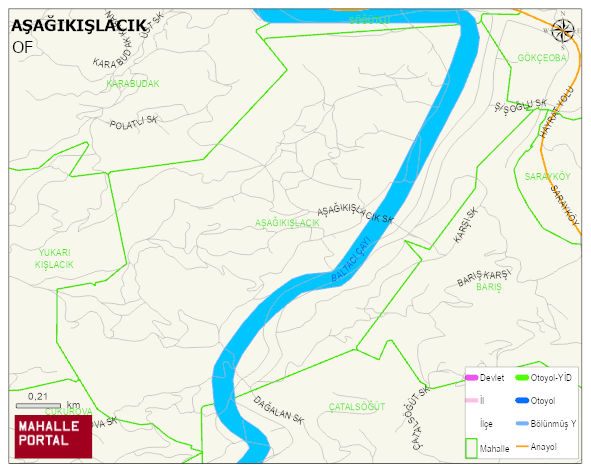 AŞAĞIKIŞLACIK Mahallesi Haritası | Mahalle Sokak Haritası