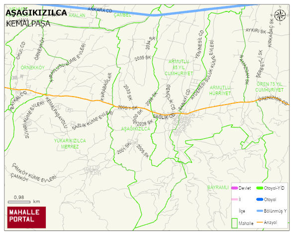 AŞAĞIKIZILCA Mahallesi Haritası | Güncel Mahalle ve Köy Haritası