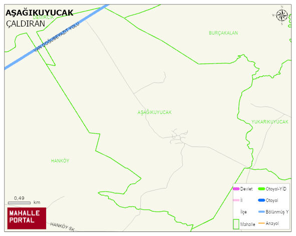 AŞAĞIKUYUCAK Mahallesi Haritası | Yükselti ve Doğa Özellikleri