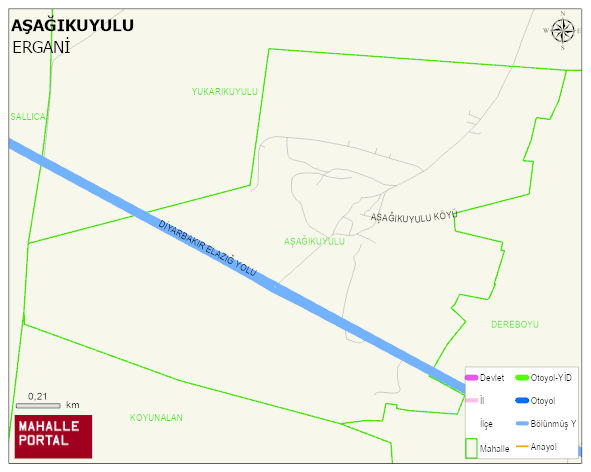 AŞAĞIKUYULU Mahallesi Haritası | Sayısal Bölge Görünümü