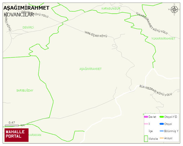 AŞAĞIMİRAHMET Köyü Haritası | Mahalle ve Köy Sınırı