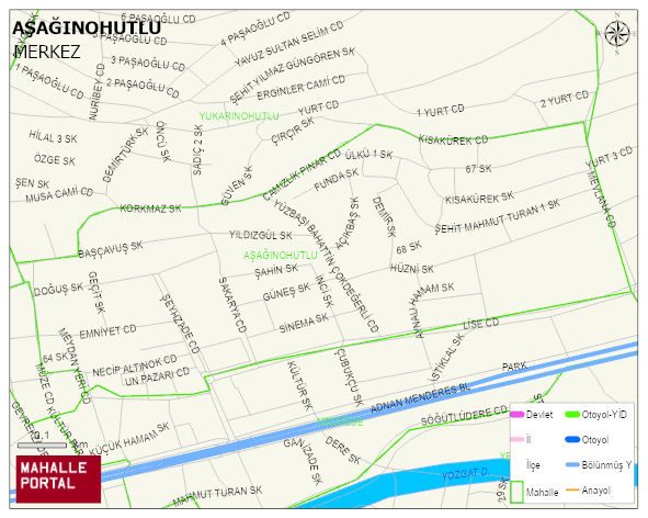 AŞAĞINOHUTLU Mahallesi Haritası | İnteraktif Köy ve Mahalle Sınırları